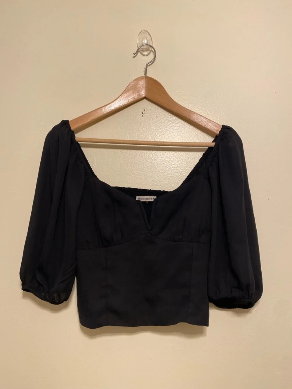 Abercrombie & Fitch Black Puff Sleeve Top. Size XS